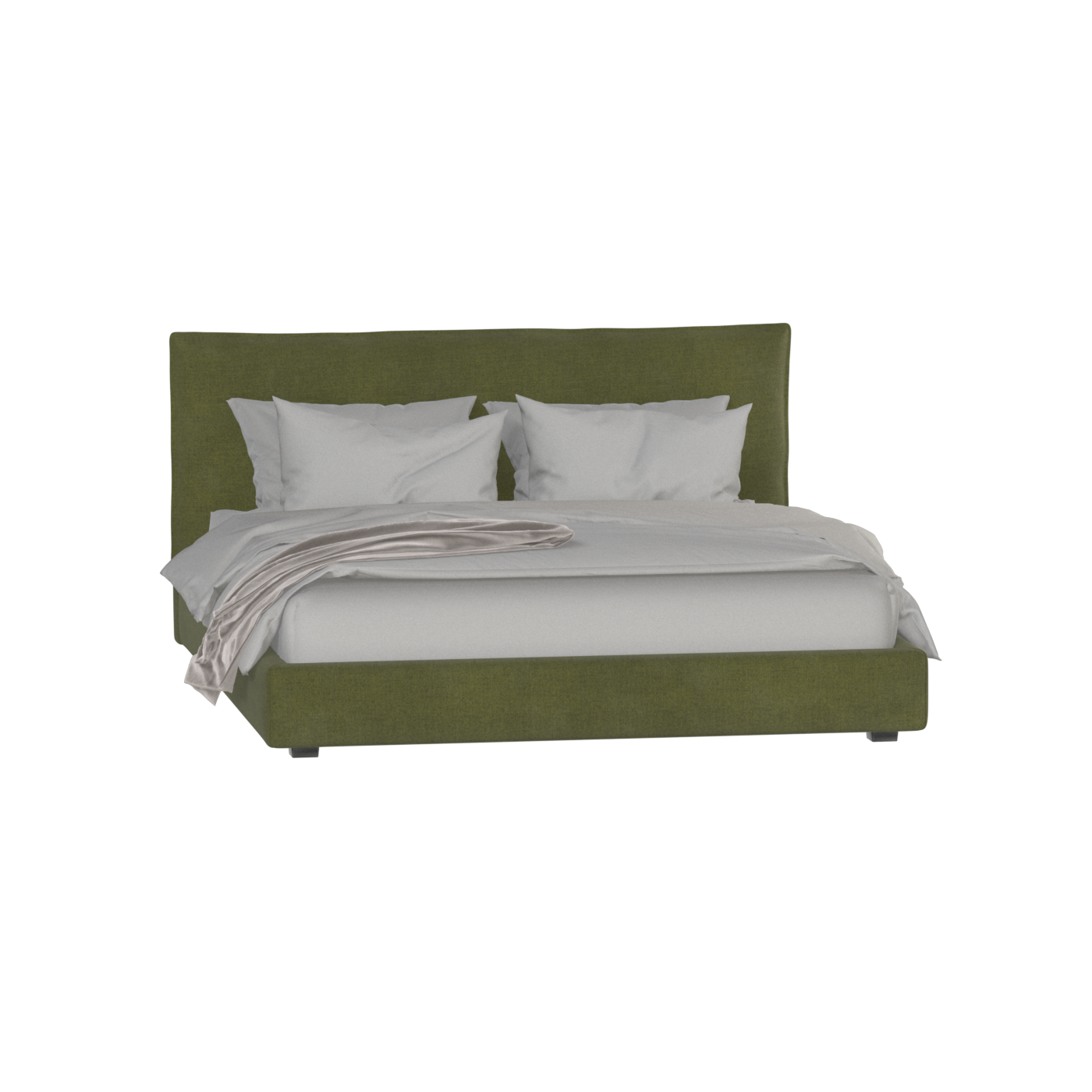 Thea Upholstered Double Bed with Clean Headboard