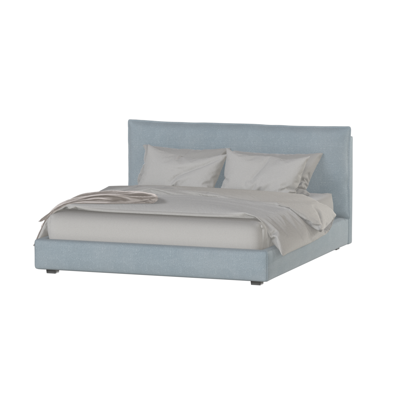 Thea Upholstered Double Bed with Clean Headboard