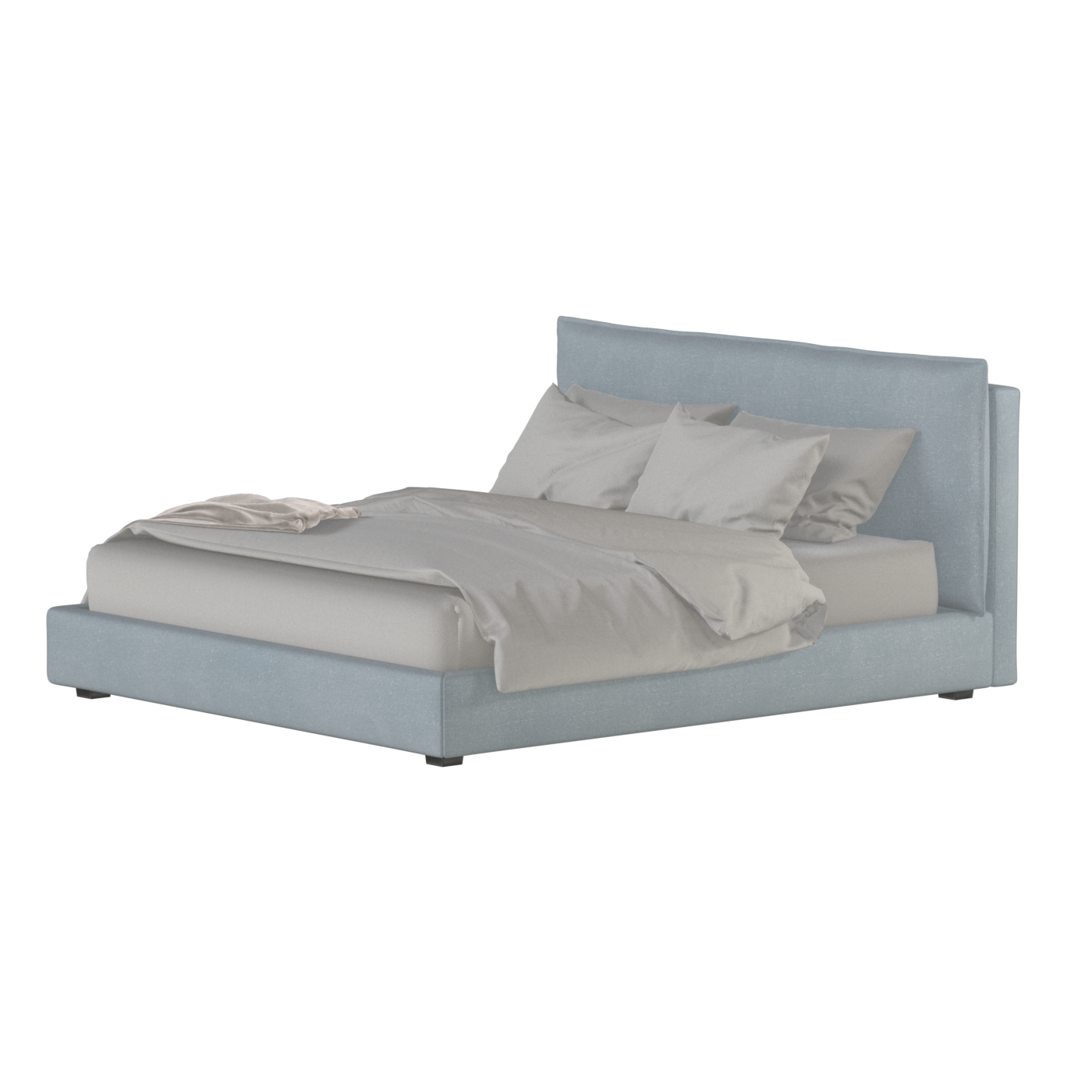 Thea Upholstered Double Bed with Clean Headboard