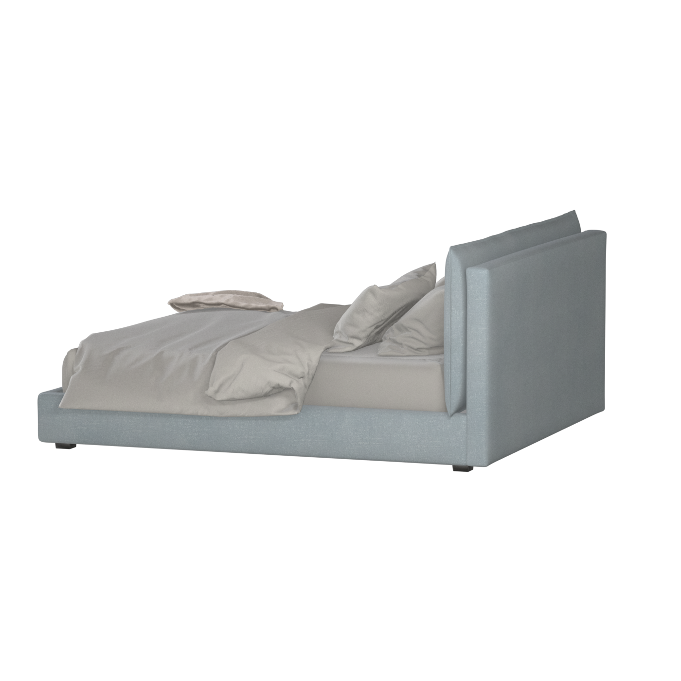 Thea Upholstered Double Bed with Clean Headboard