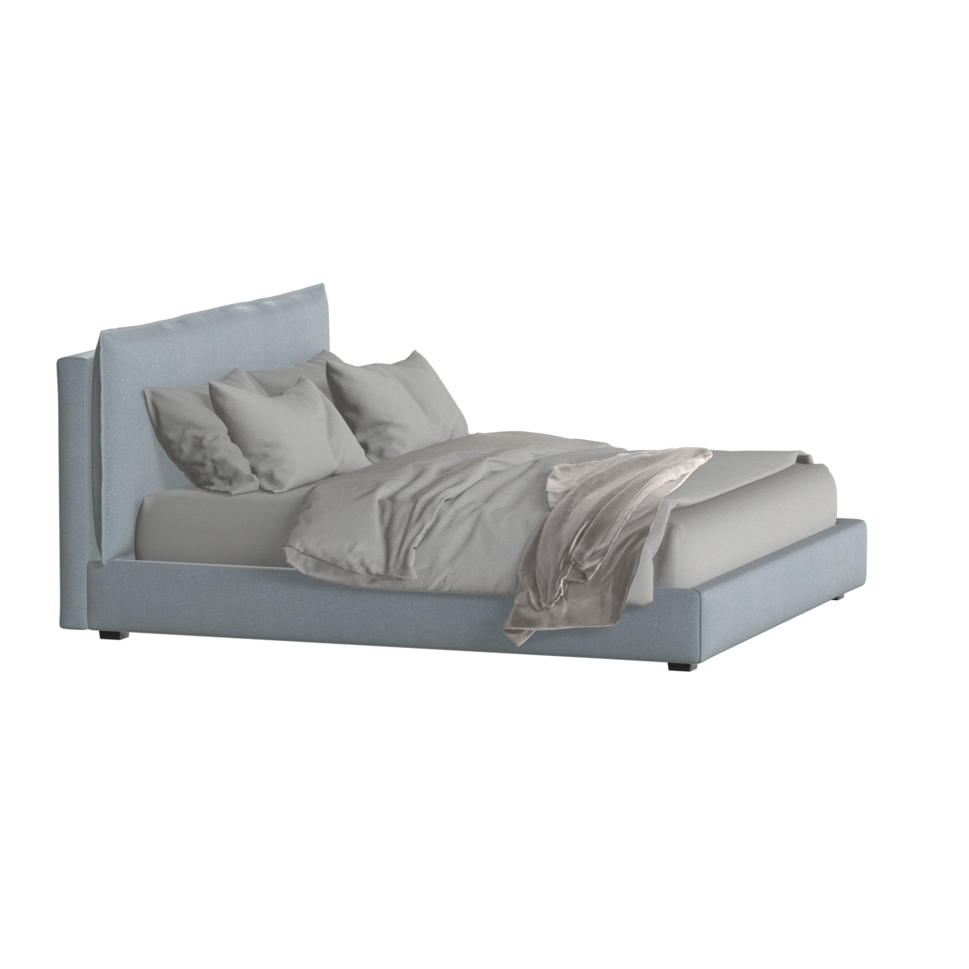 Thea Upholstered Double Bed with Clean Headboard