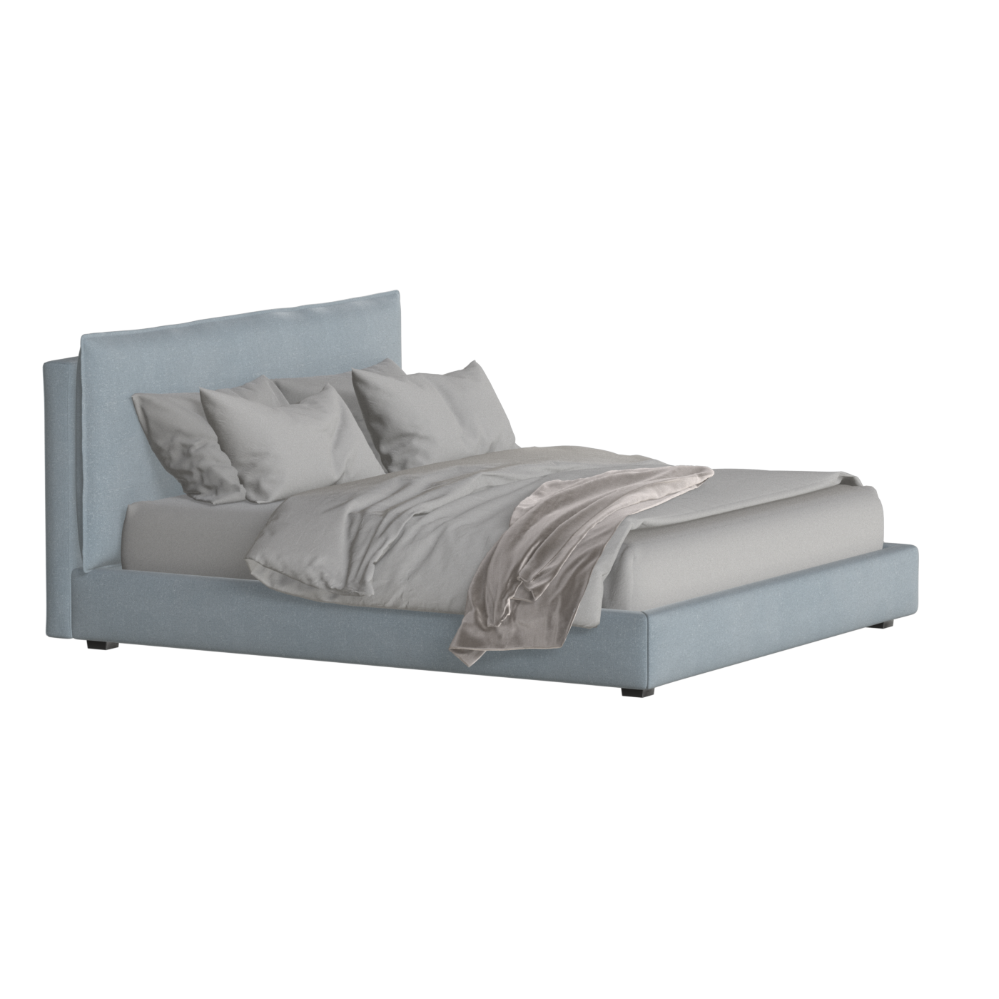 Thea Upholstered Double Bed with Clean Headboard