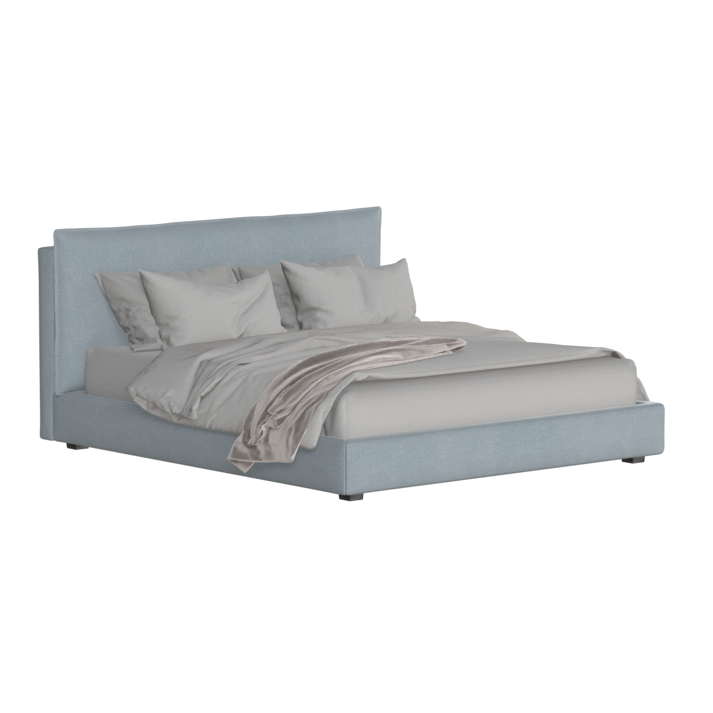 Thea Upholstered Double Bed with Clean Headboard
