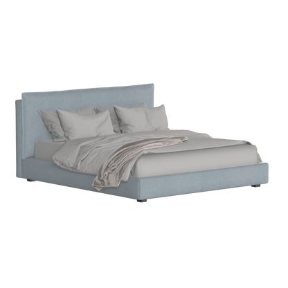 Thea Upholstered Double Bed with Clean Headboard