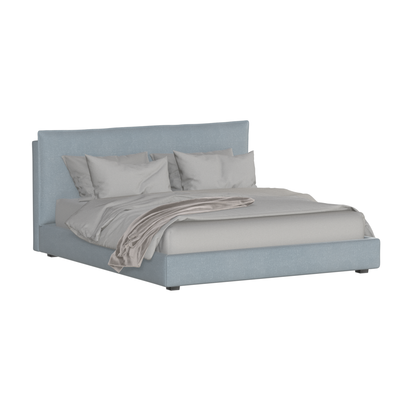 Thea Upholstered Double Bed with Clean Headboard