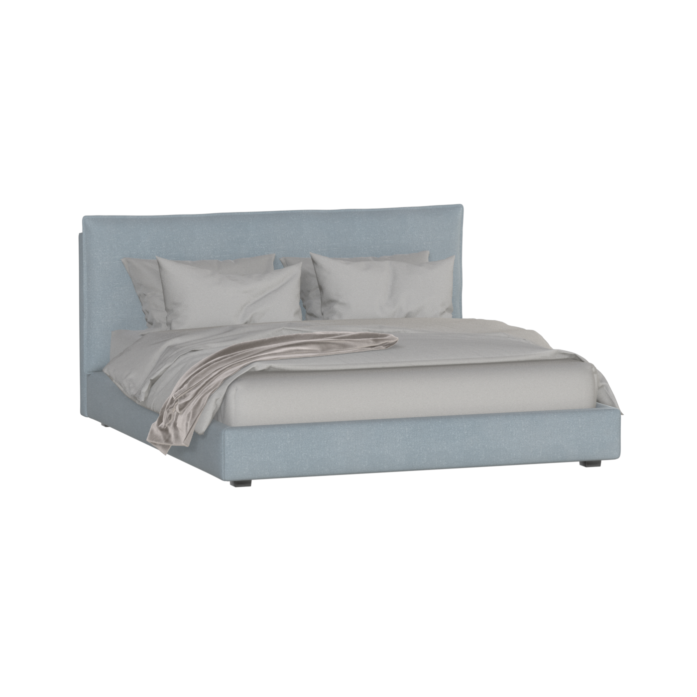 Thea Upholstered Double Bed with Clean Headboard