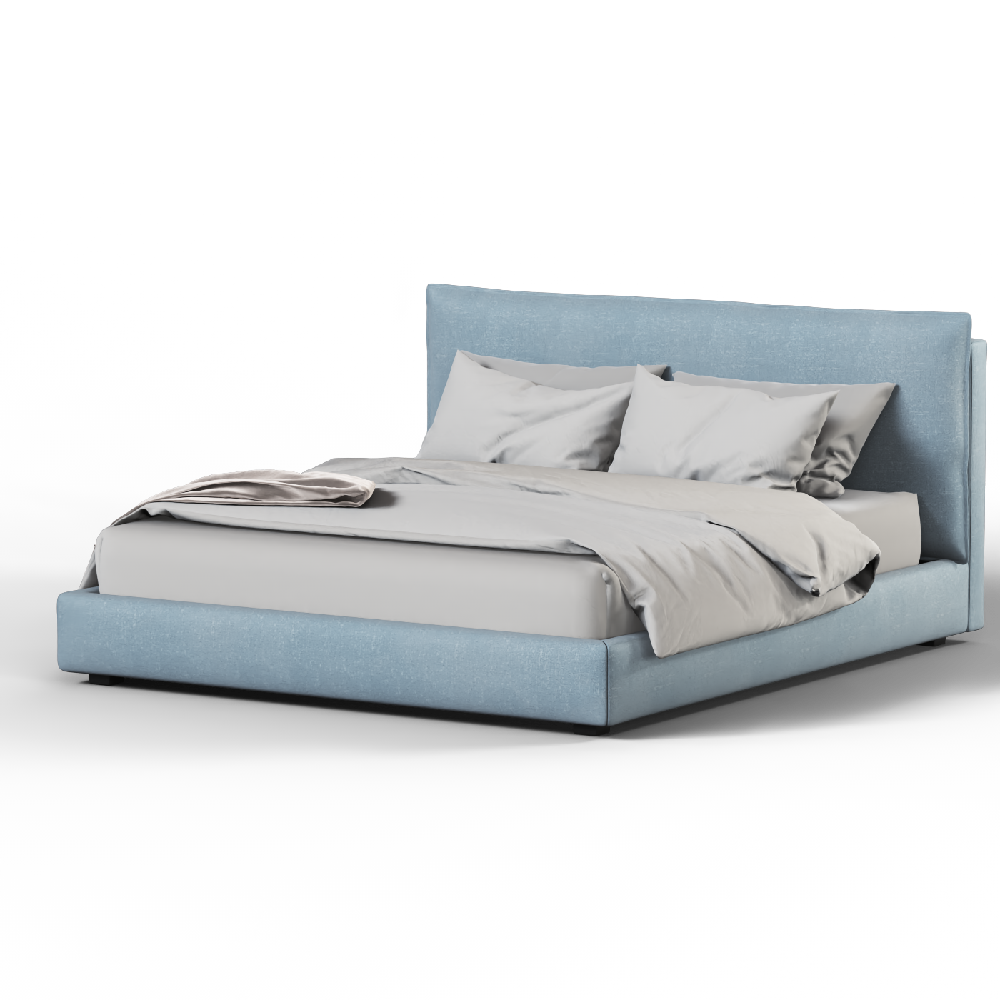 Thea Upholstered Double Bed with Clean Headboard