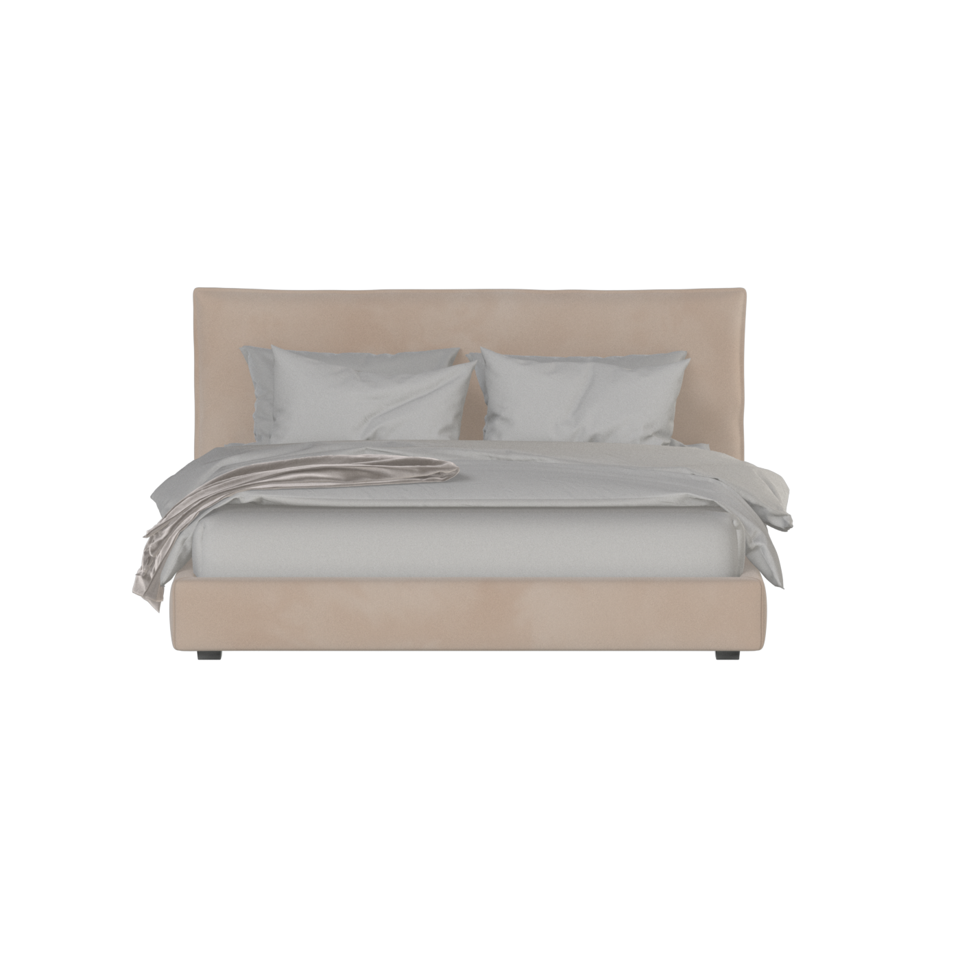 Thea Upholstered Double Bed with Clean Headboard