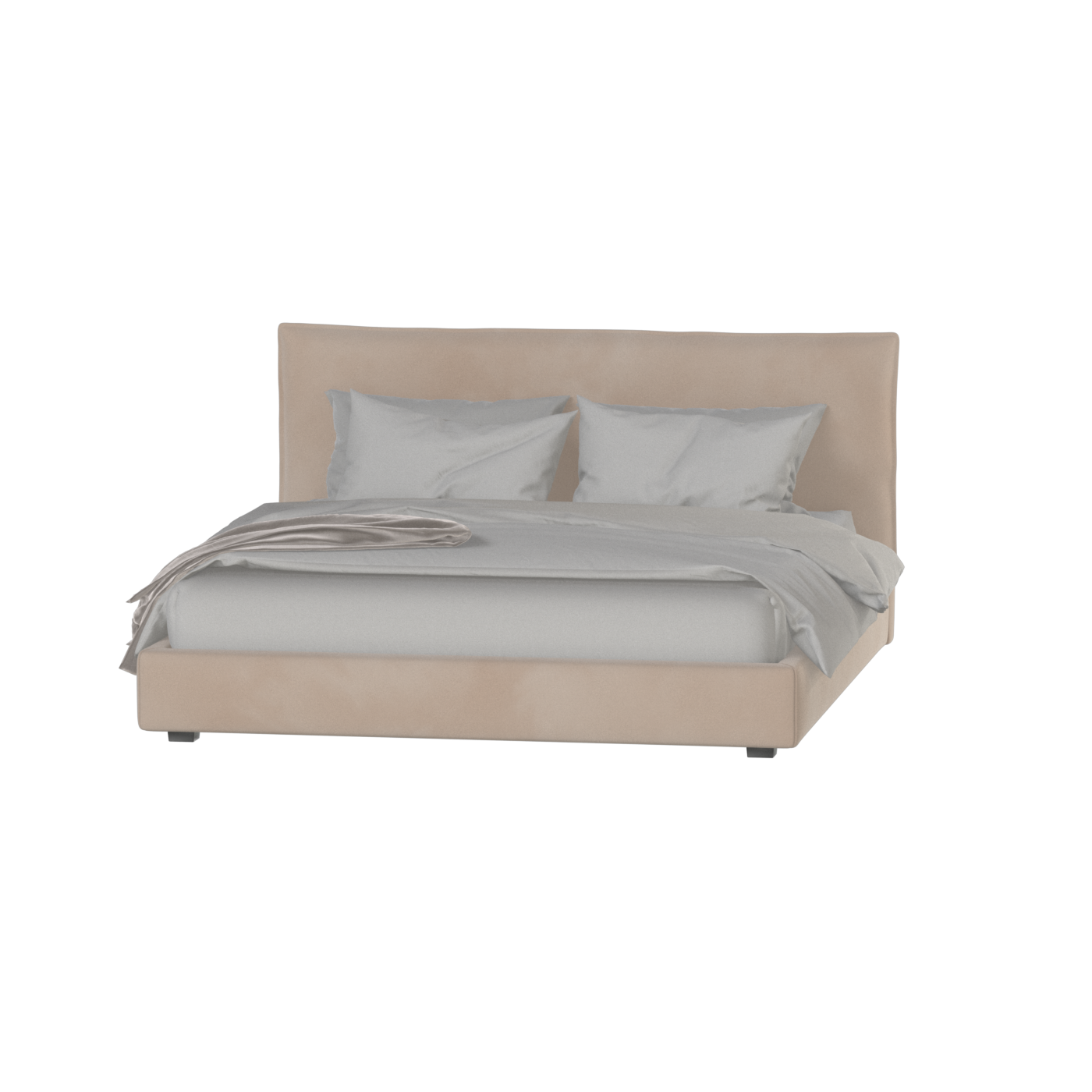 Thea Upholstered Double Bed with Clean Headboard