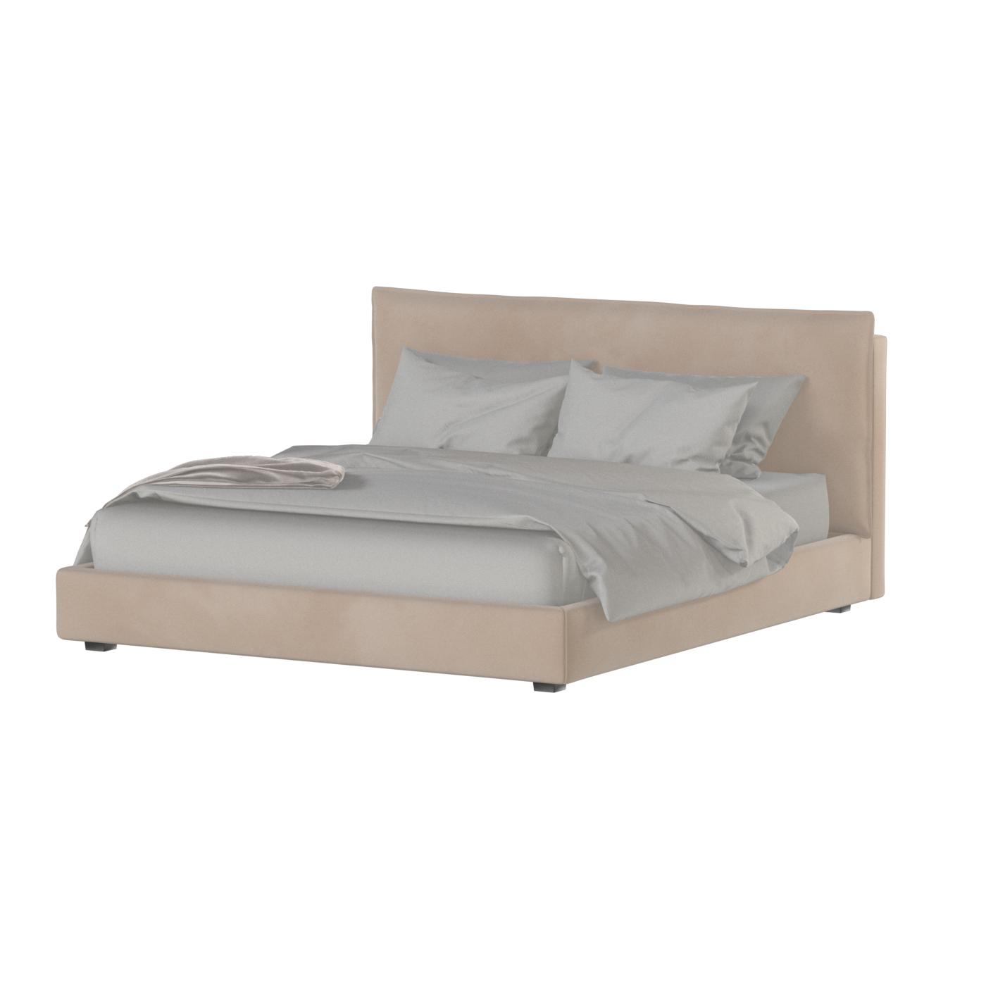 Thea Upholstered Double Bed with Clean Headboard
