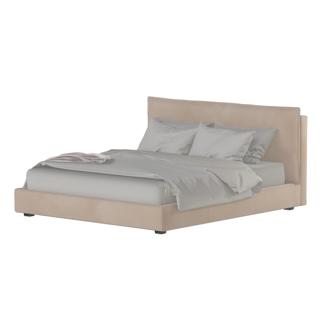 Thea Upholstered Double Bed with Clean Headboard