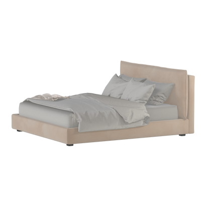 Thea Upholstered Double Bed with Clean Headboard