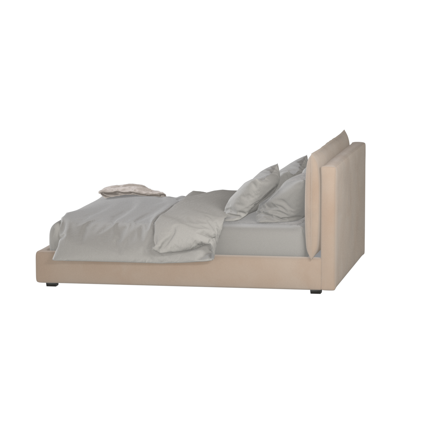 Thea Upholstered Double Bed with Clean Headboard