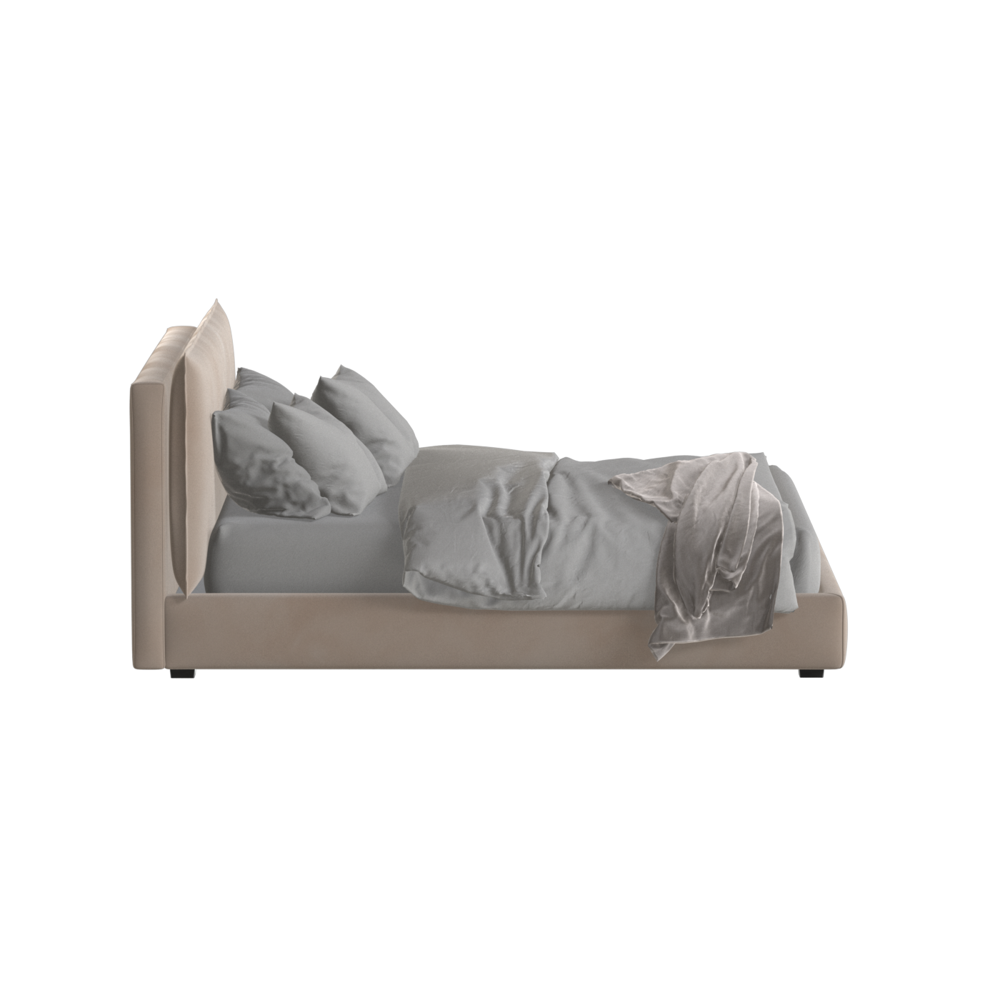 Thea Upholstered Double Bed with Clean Headboard
