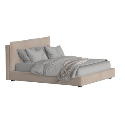 Thea Upholstered Double Bed with Clean Headboard