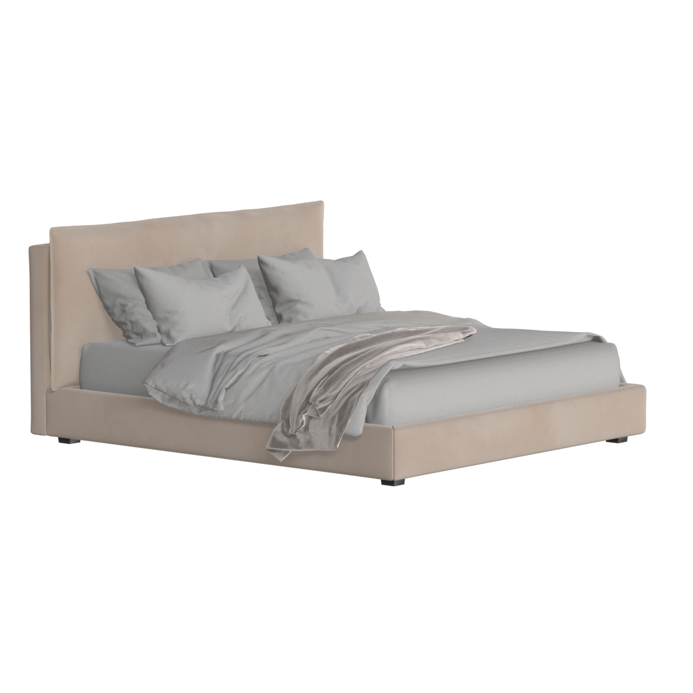 Thea Upholstered Double Bed with Clean Headboard