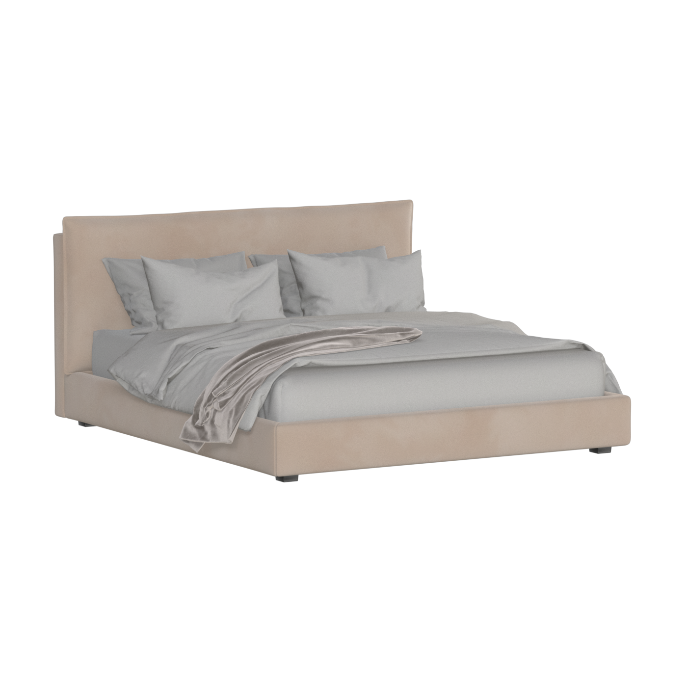 Thea Upholstered Double Bed with Clean Headboard