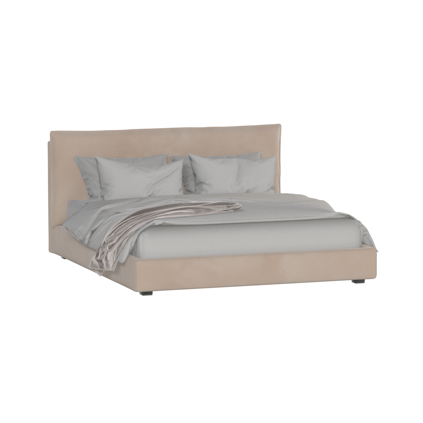 Thea Upholstered Double Bed with Clean Headboard