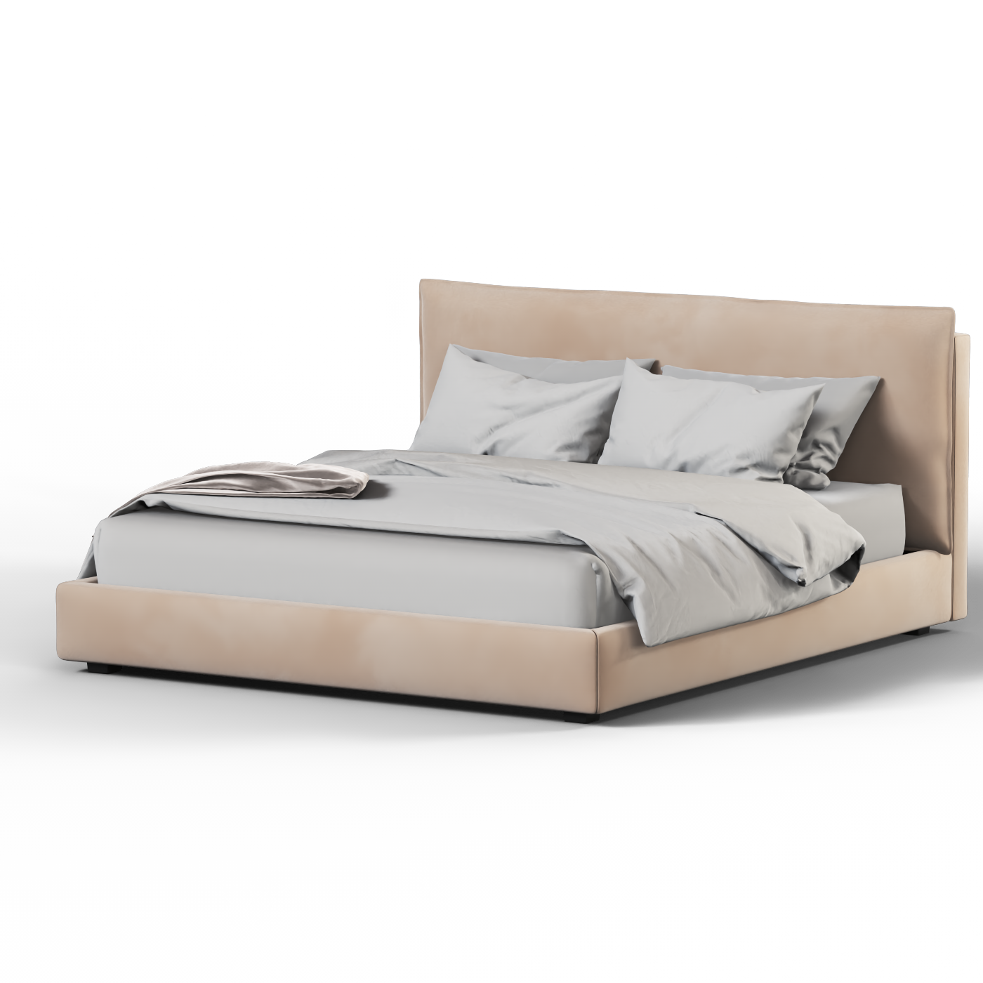 Thea Upholstered Double Bed with Clean Headboard