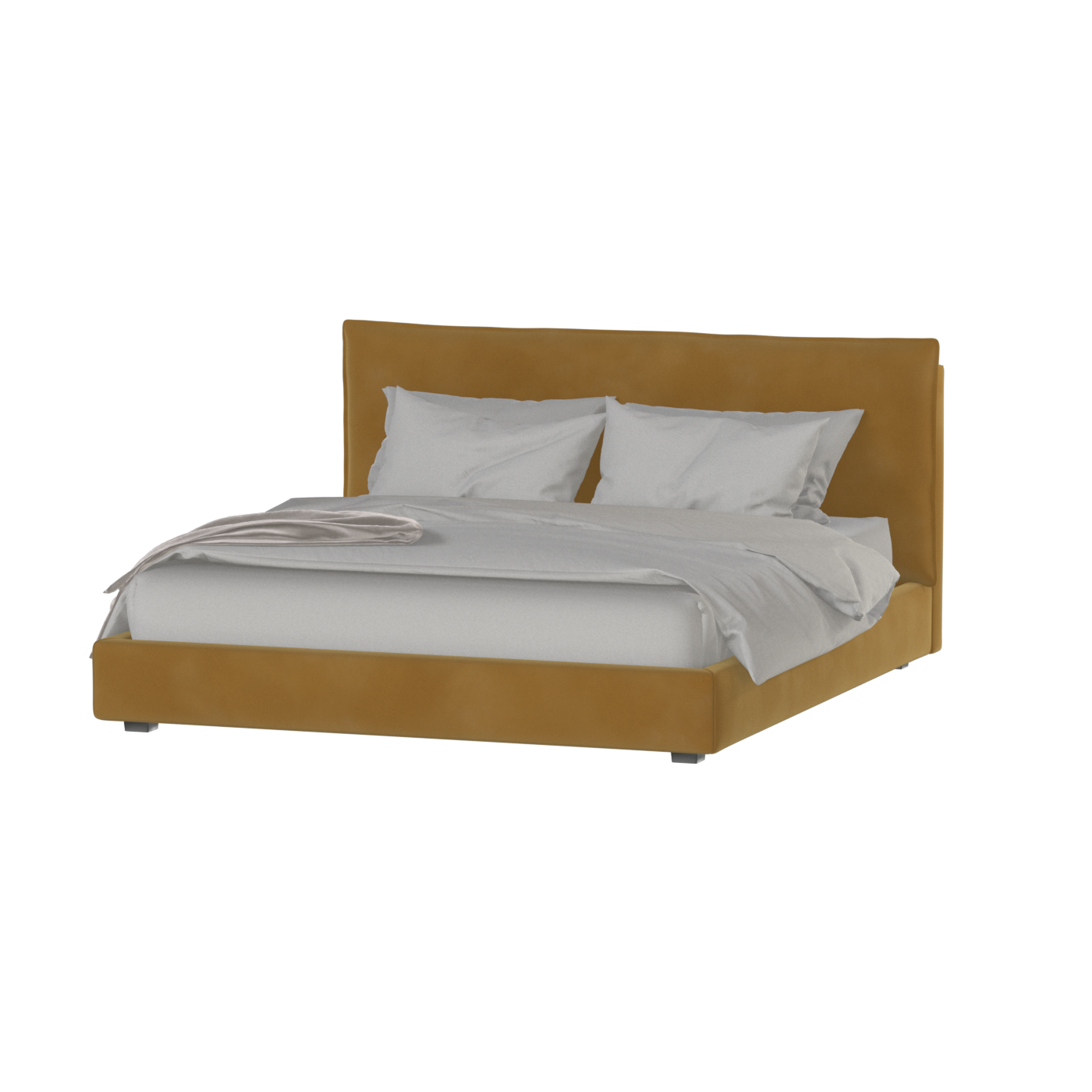 Thea Upholstered Double Bed with Clean Headboard