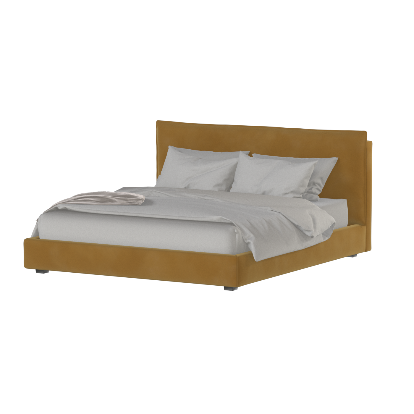 Thea Upholstered Double Bed with Clean Headboard
