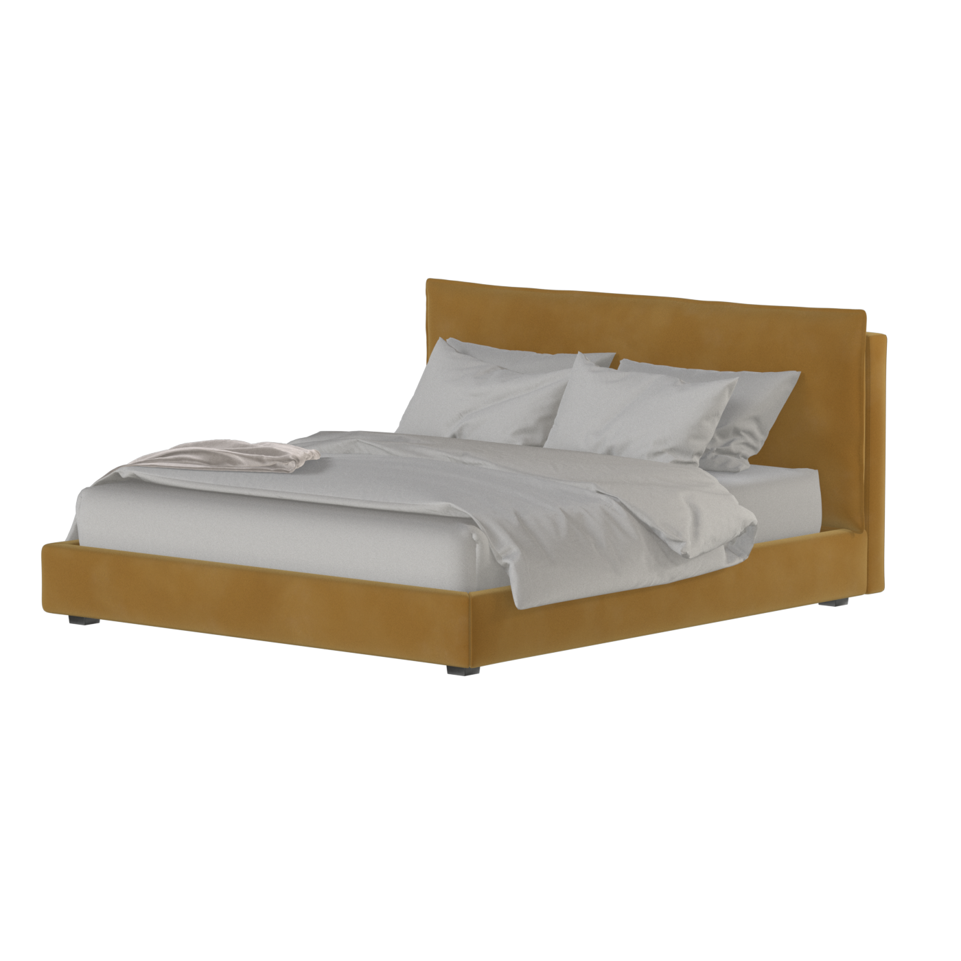 Thea Upholstered Double Bed with Clean Headboard