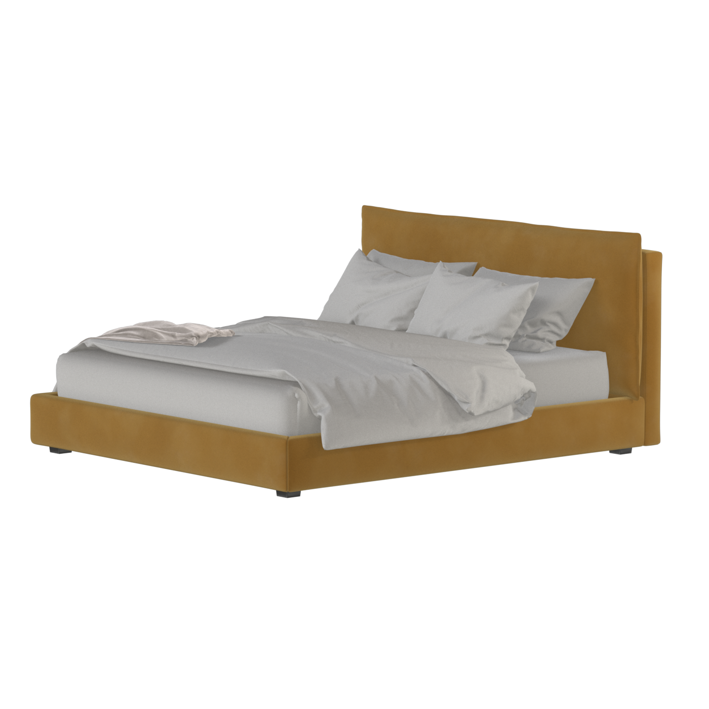 Thea Upholstered Double Bed with Clean Headboard