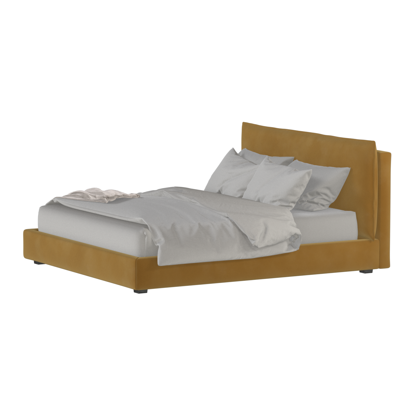 Thea Upholstered Double Bed with Clean Headboard