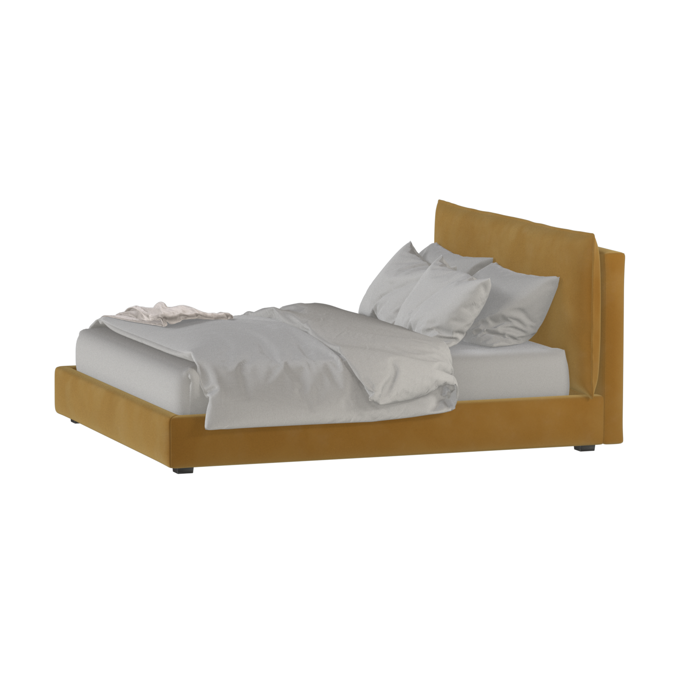 Thea Upholstered Double Bed with Clean Headboard