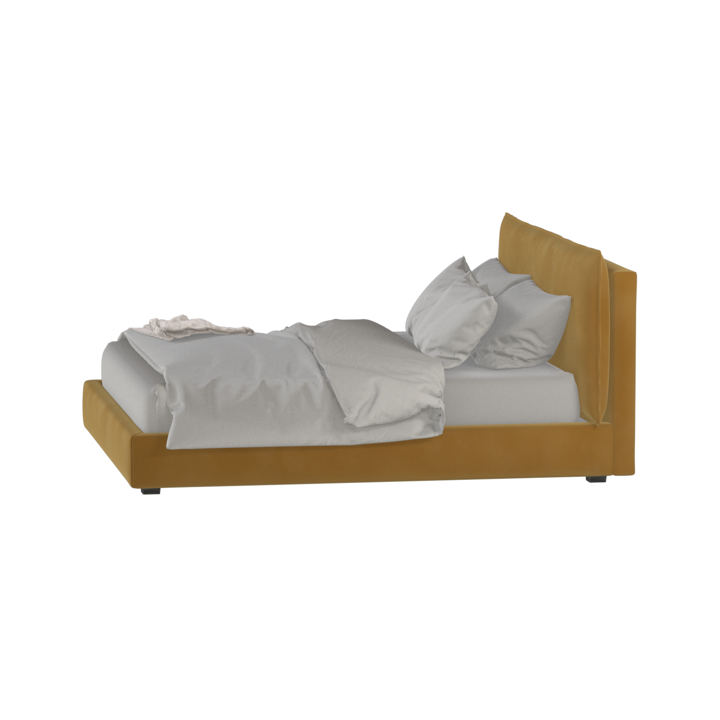 Thea Upholstered Double Bed with Clean Headboard