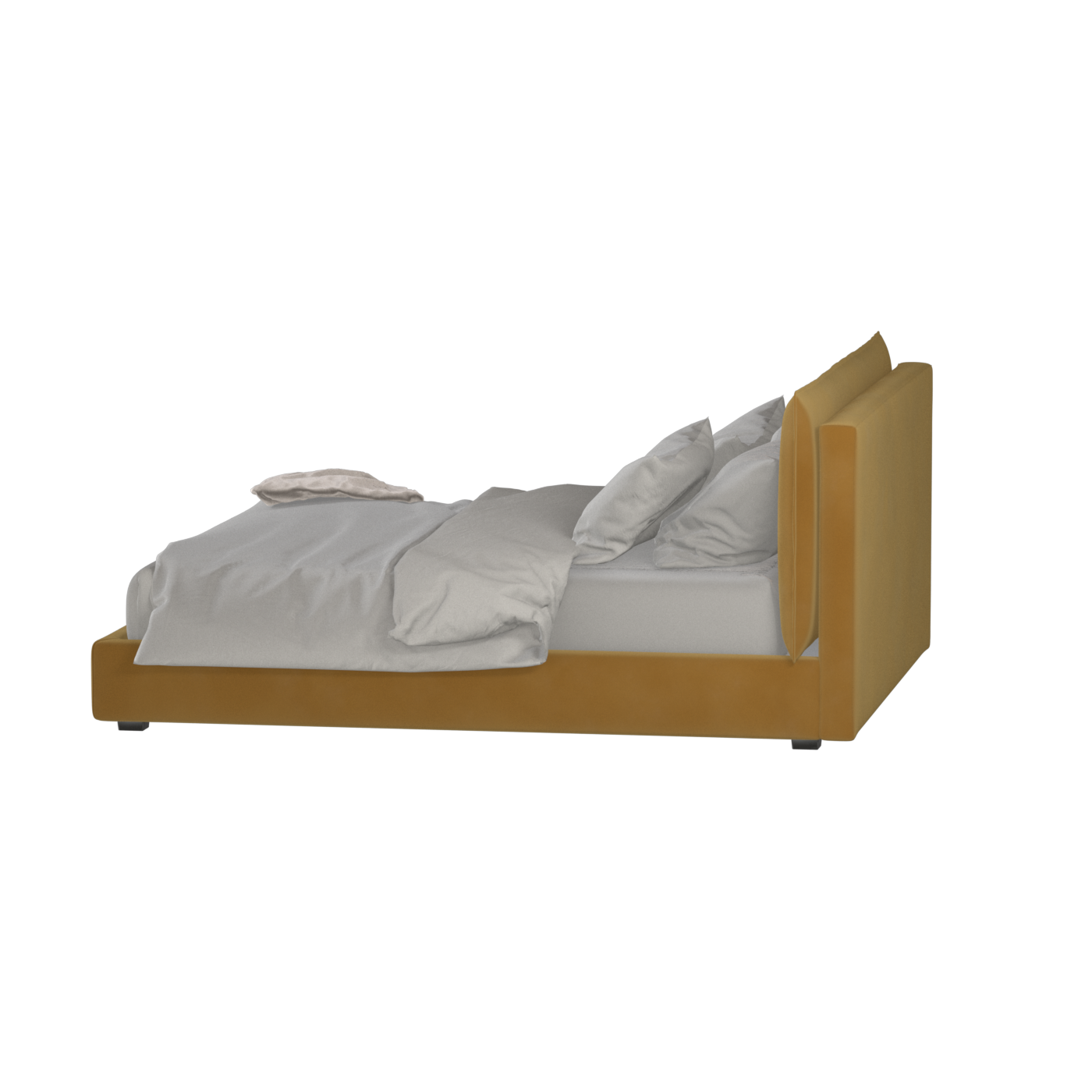 Thea Upholstered Double Bed with Clean Headboard