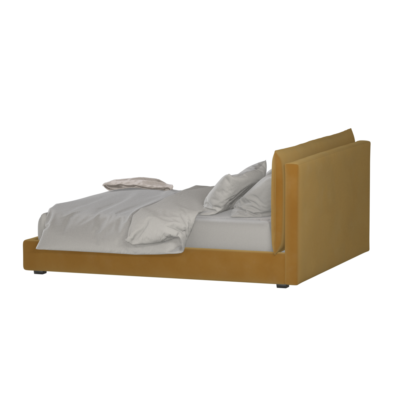 Thea Upholstered Double Bed with Clean Headboard