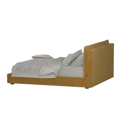 Thea Upholstered Double Bed with Clean Headboard
