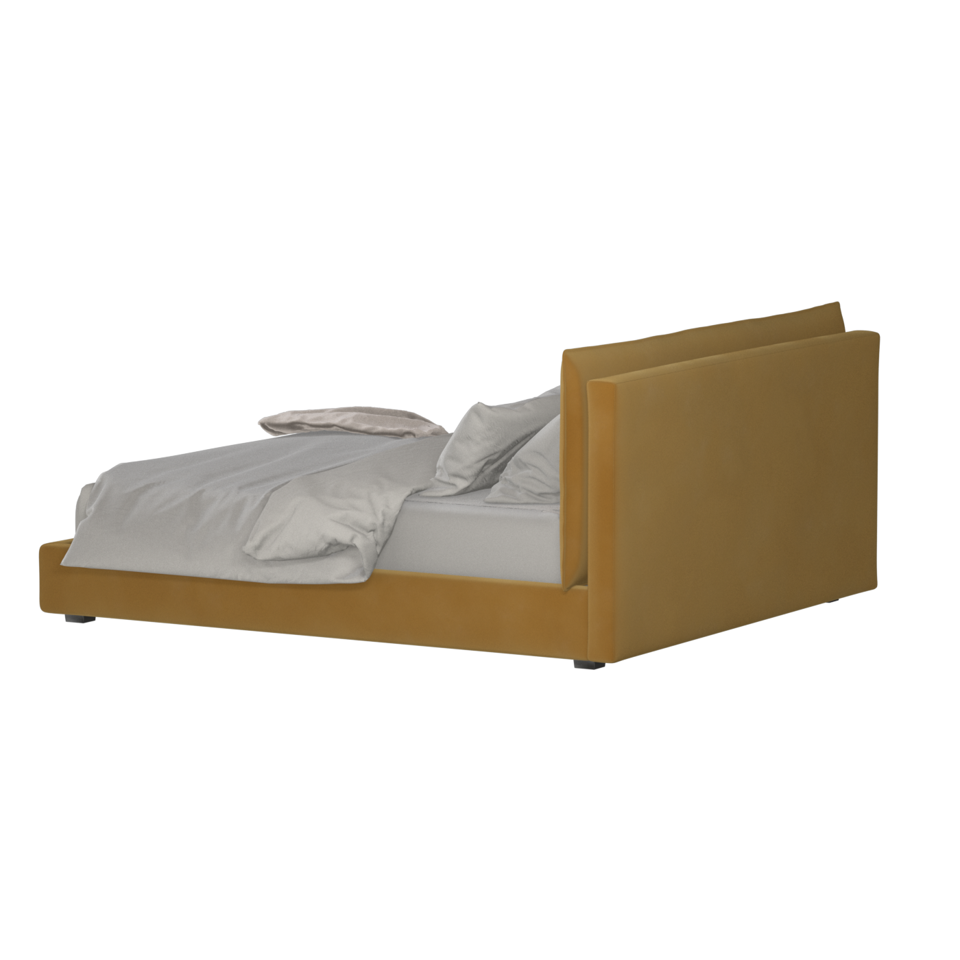 Thea Upholstered Double Bed with Clean Headboard