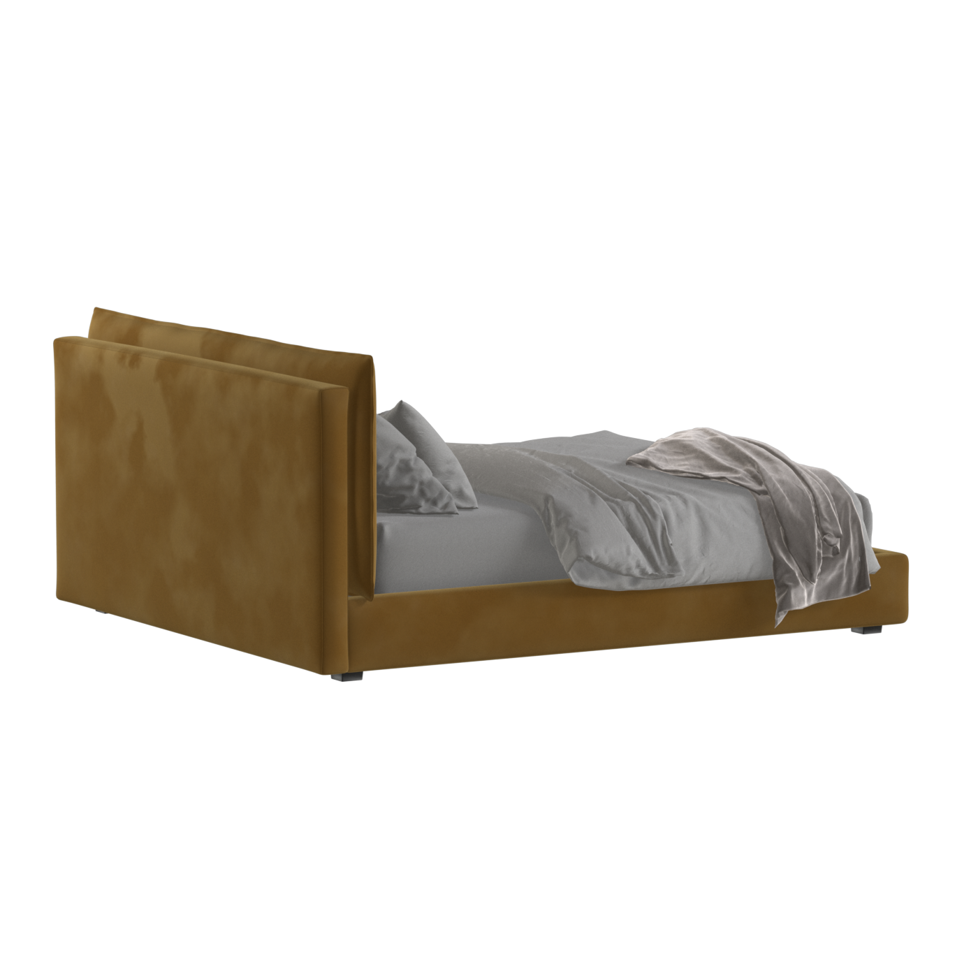 Thea Upholstered Double Bed with Clean Headboard