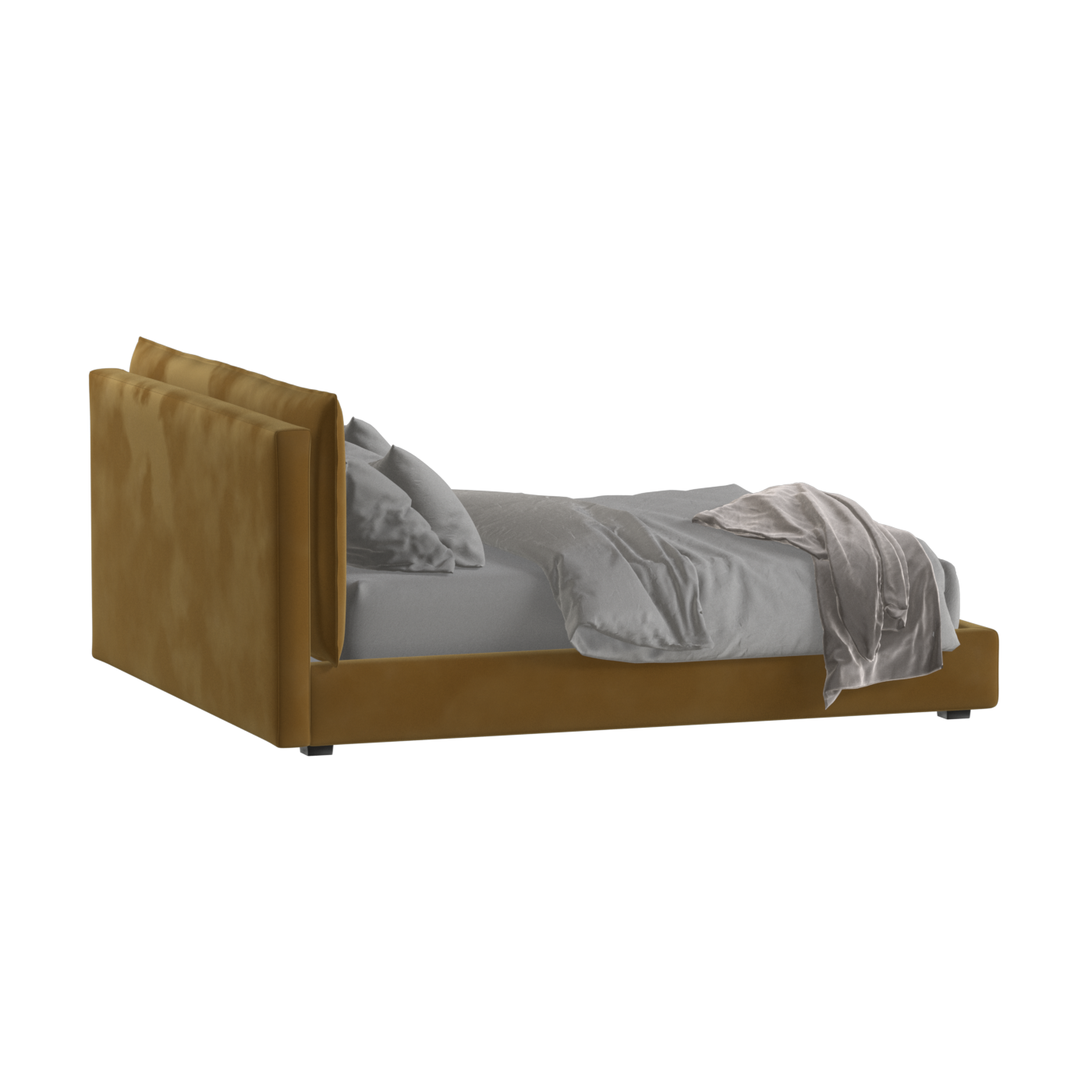 Thea Upholstered Double Bed with Clean Headboard