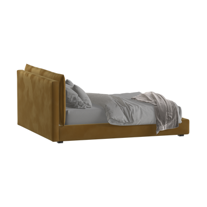 Thea Upholstered Double Bed with Clean Headboard