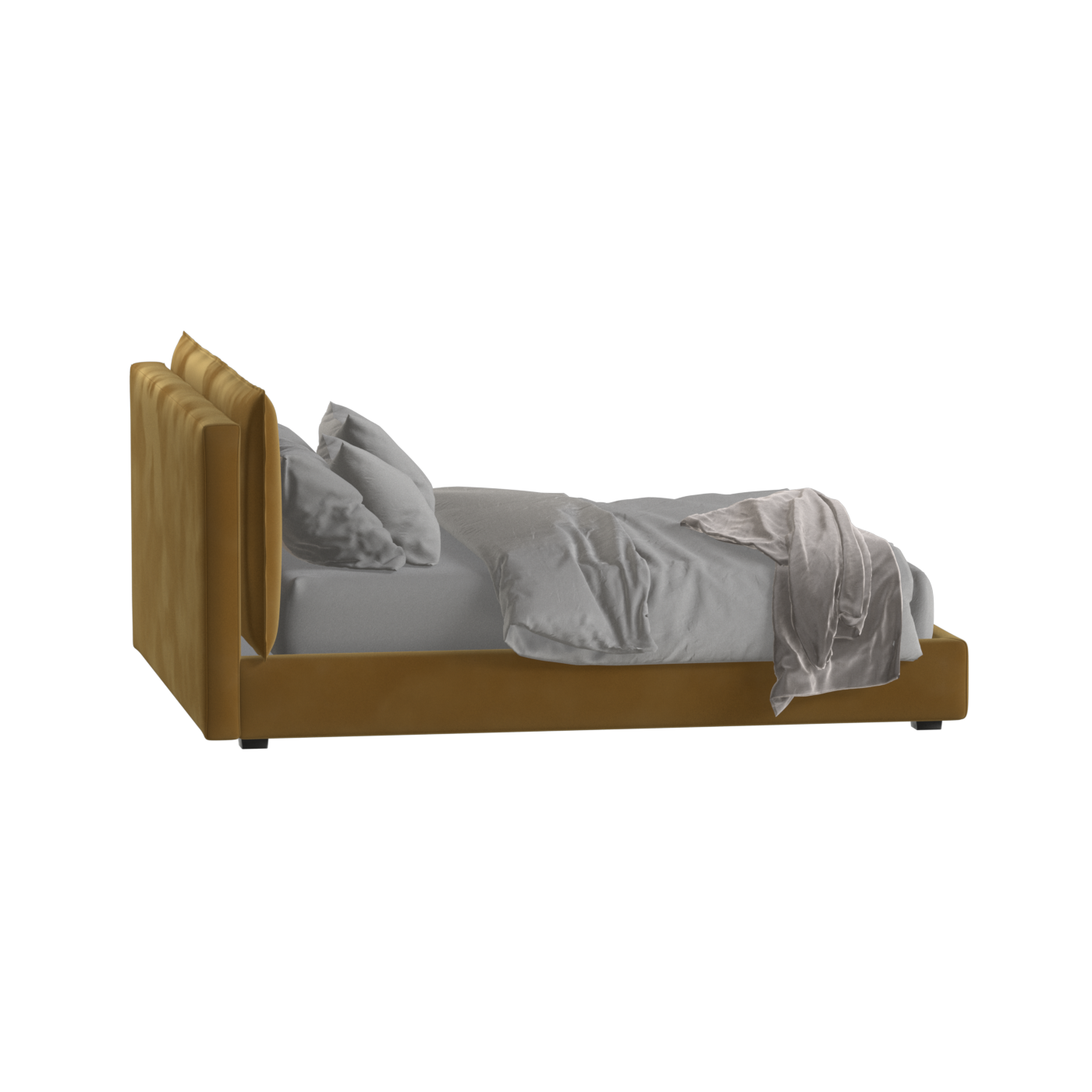 Thea Upholstered Double Bed with Clean Headboard