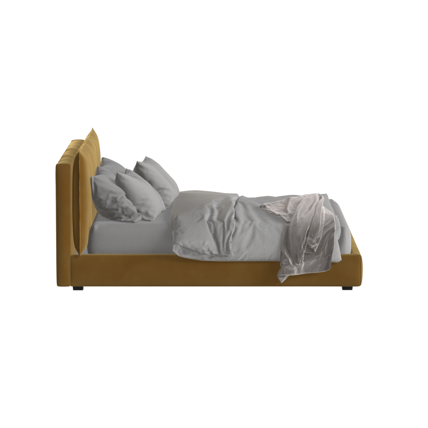 Thea Upholstered Double Bed with Clean Headboard
