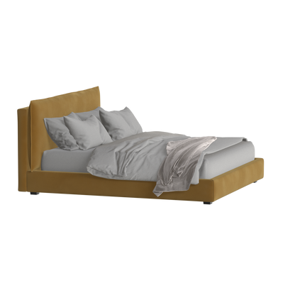 Thea Upholstered Double Bed with Clean Headboard