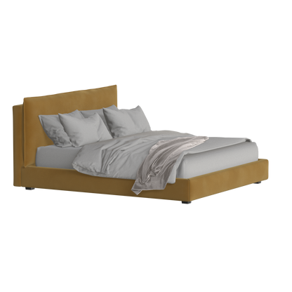 Thea Upholstered Double Bed with Clean Headboard