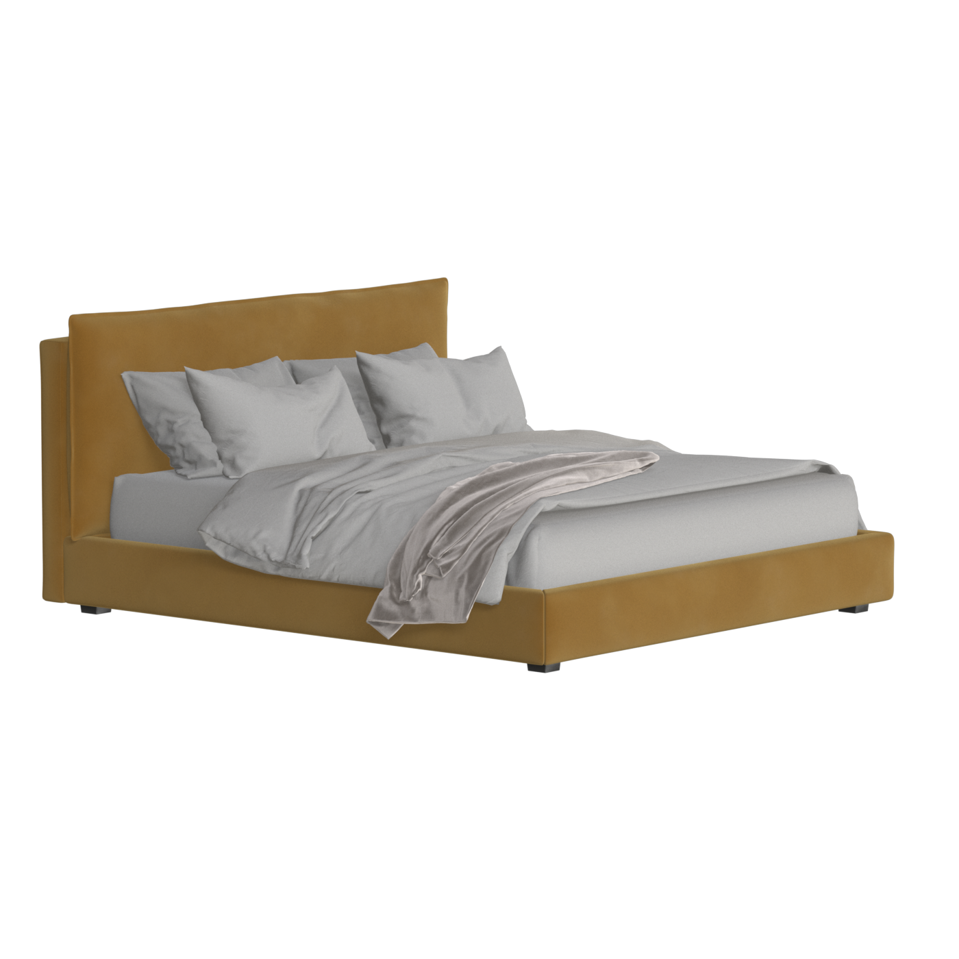 Thea Upholstered Double Bed with Clean Headboard