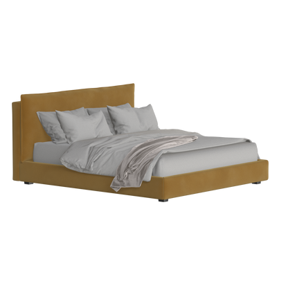 Thea Upholstered Double Bed with Clean Headboard