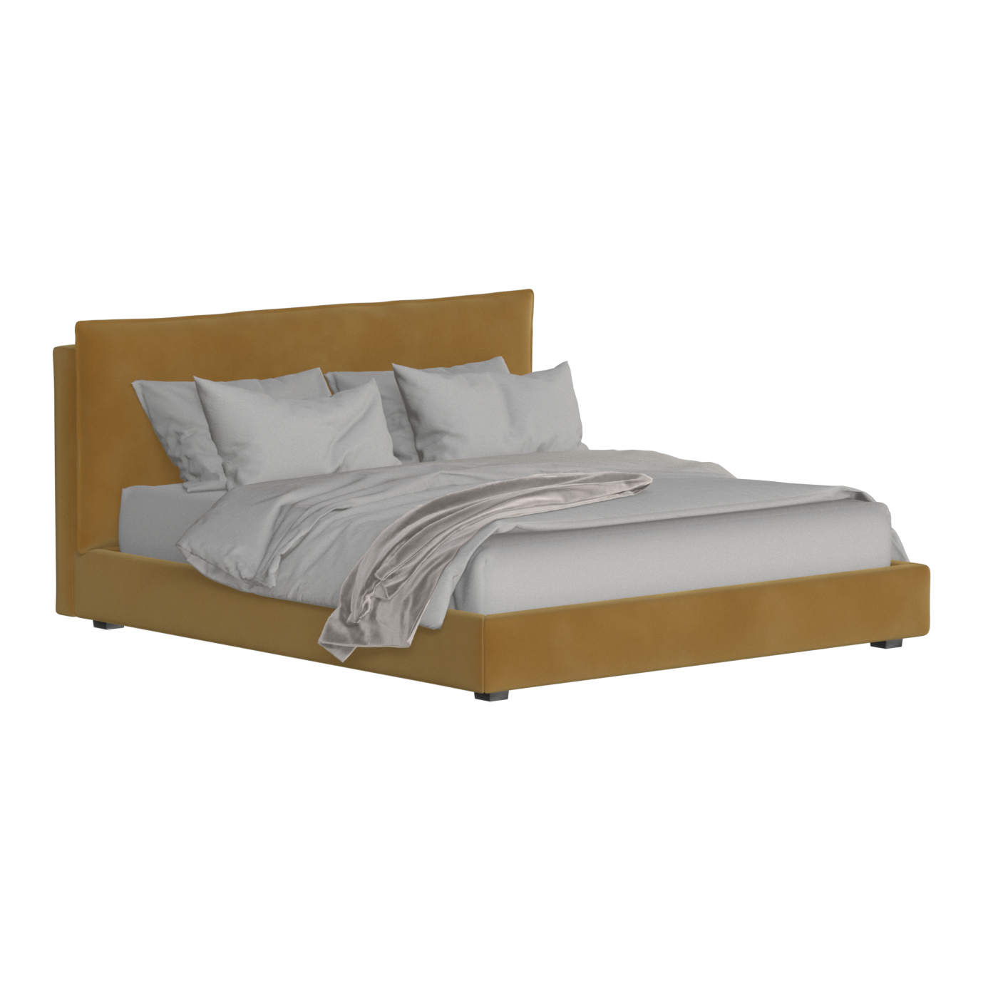 Thea Upholstered Double Bed with Clean Headboard