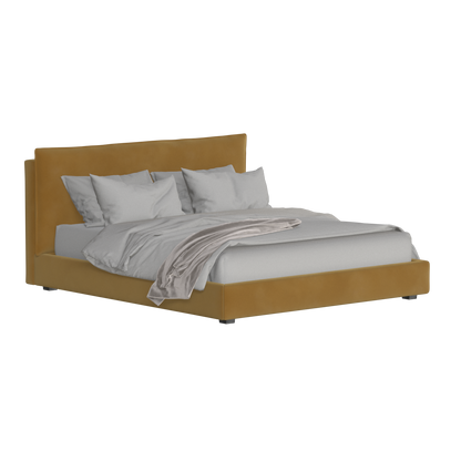 Thea Upholstered Double Bed with Clean Headboard