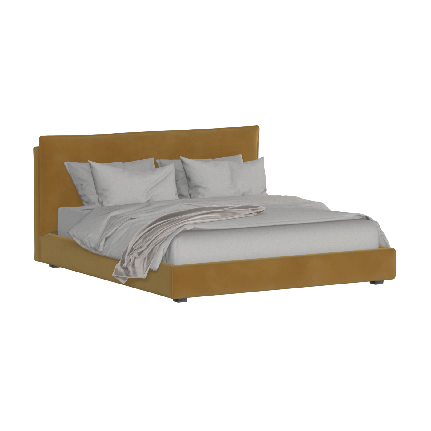Thea Upholstered Double Bed with Clean Headboard