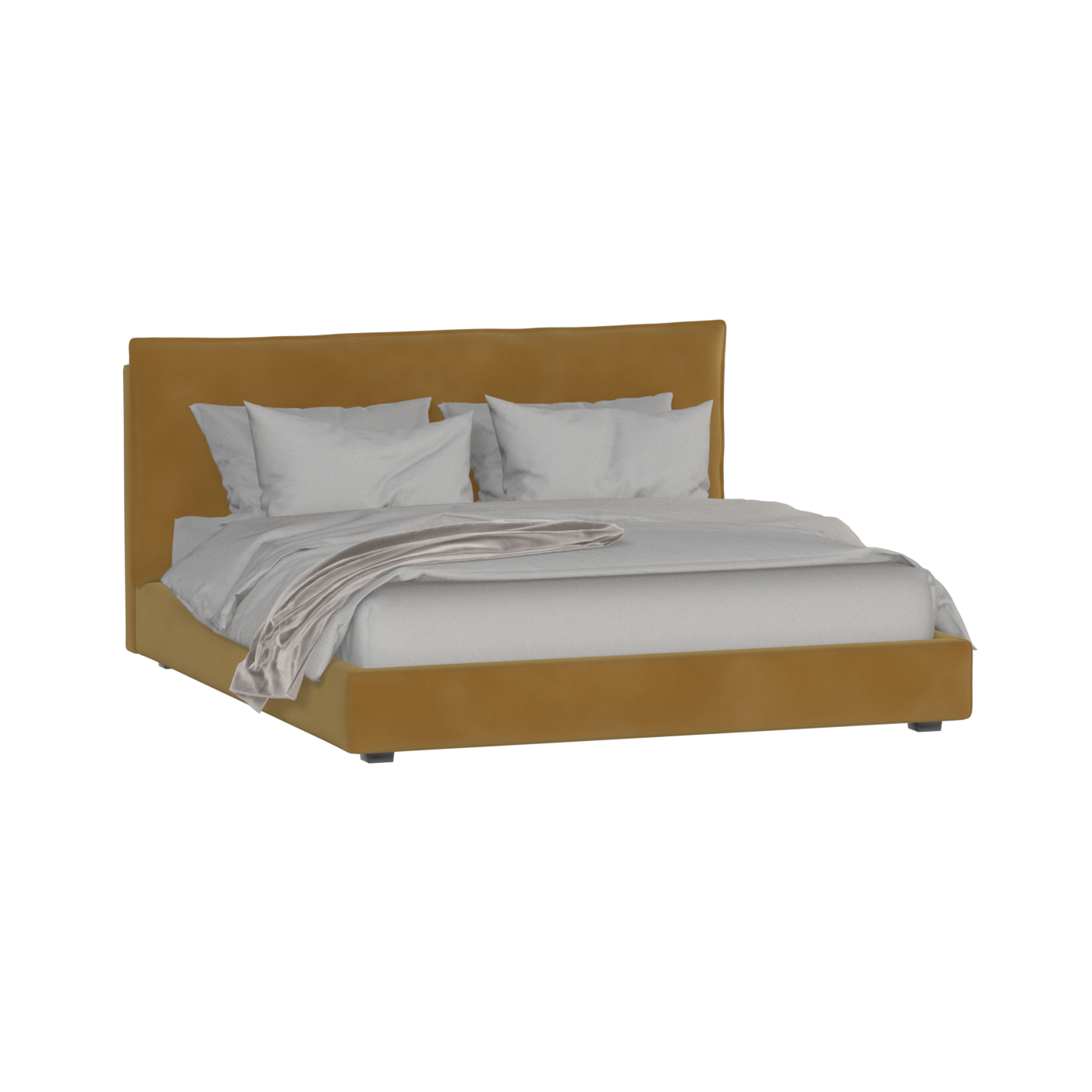 Thea Upholstered Double Bed with Clean Headboard