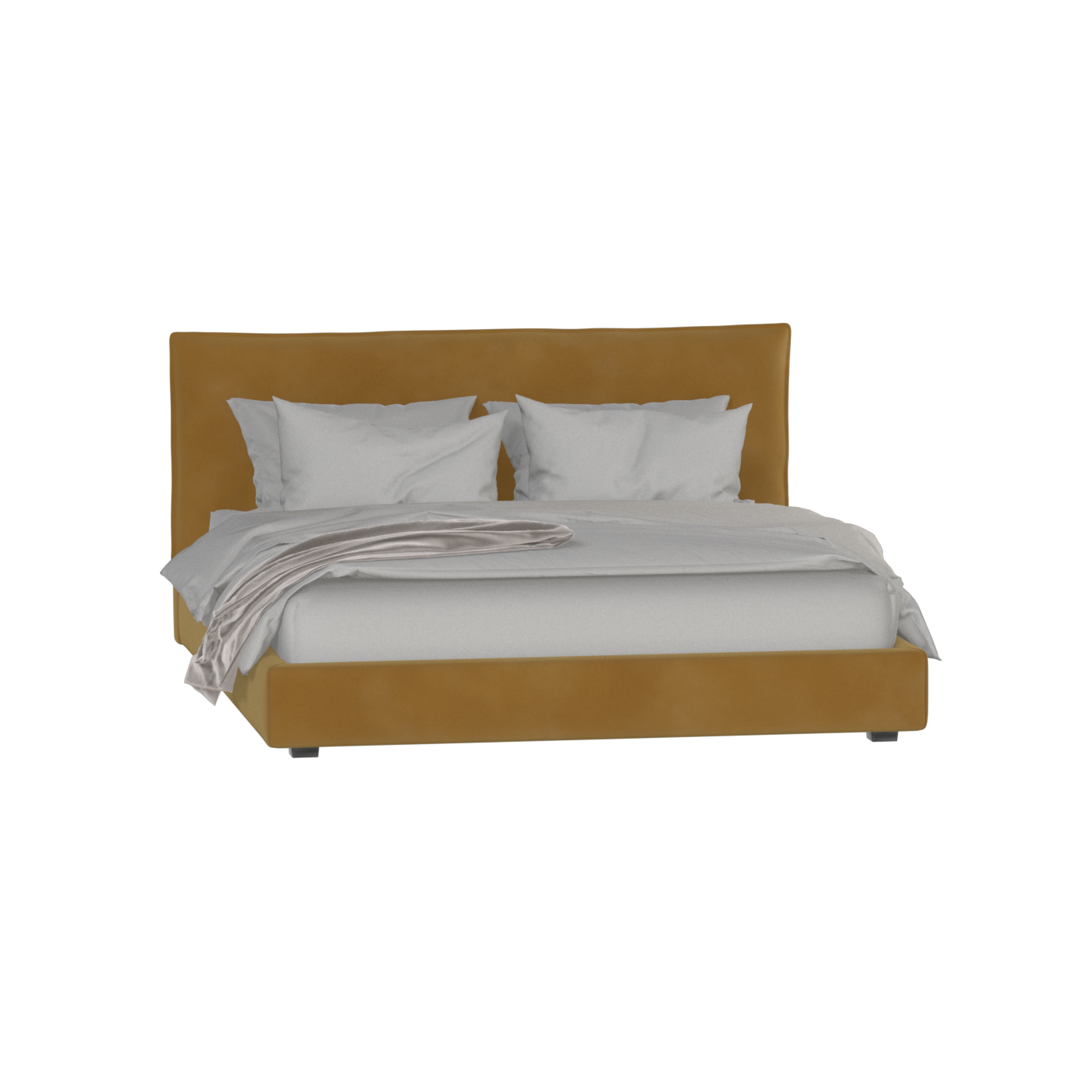 Thea Upholstered Double Bed with Clean Headboard