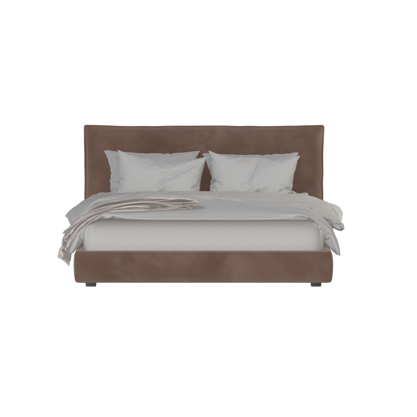 Thea Upholstered Double Bed with Clean Headboard