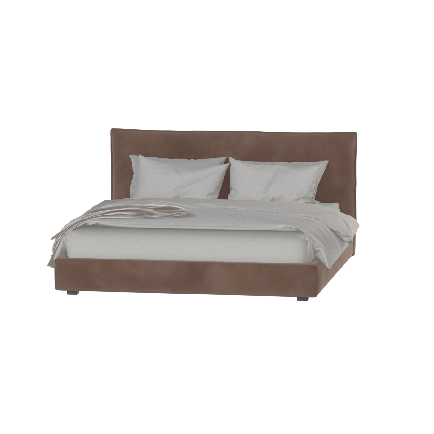 Thea Upholstered Double Bed with Clean Headboard